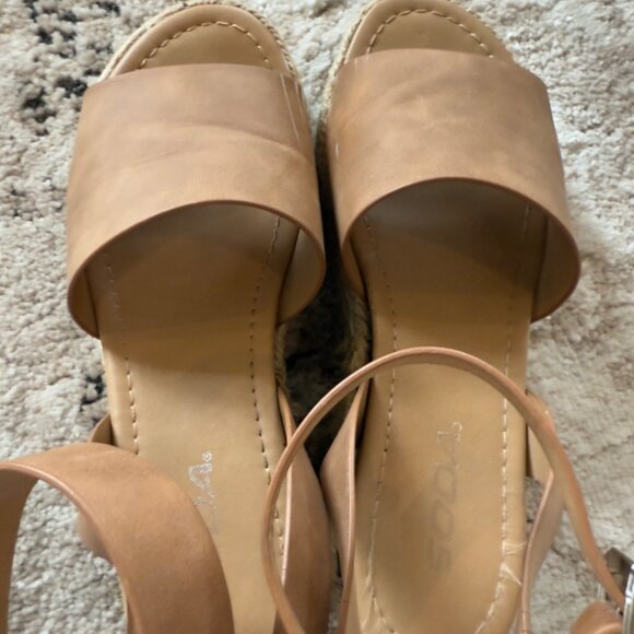 Soda Women’s Topic Open Toe Buckle Ankle Strap Flatform Wedge Casual Sandal Sz 6 - Picture 5 of 16